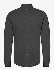 French Connection - LONG SLEEVE PIQUE JERSEY SHIRT - casual shirts - charcoal mel - 0