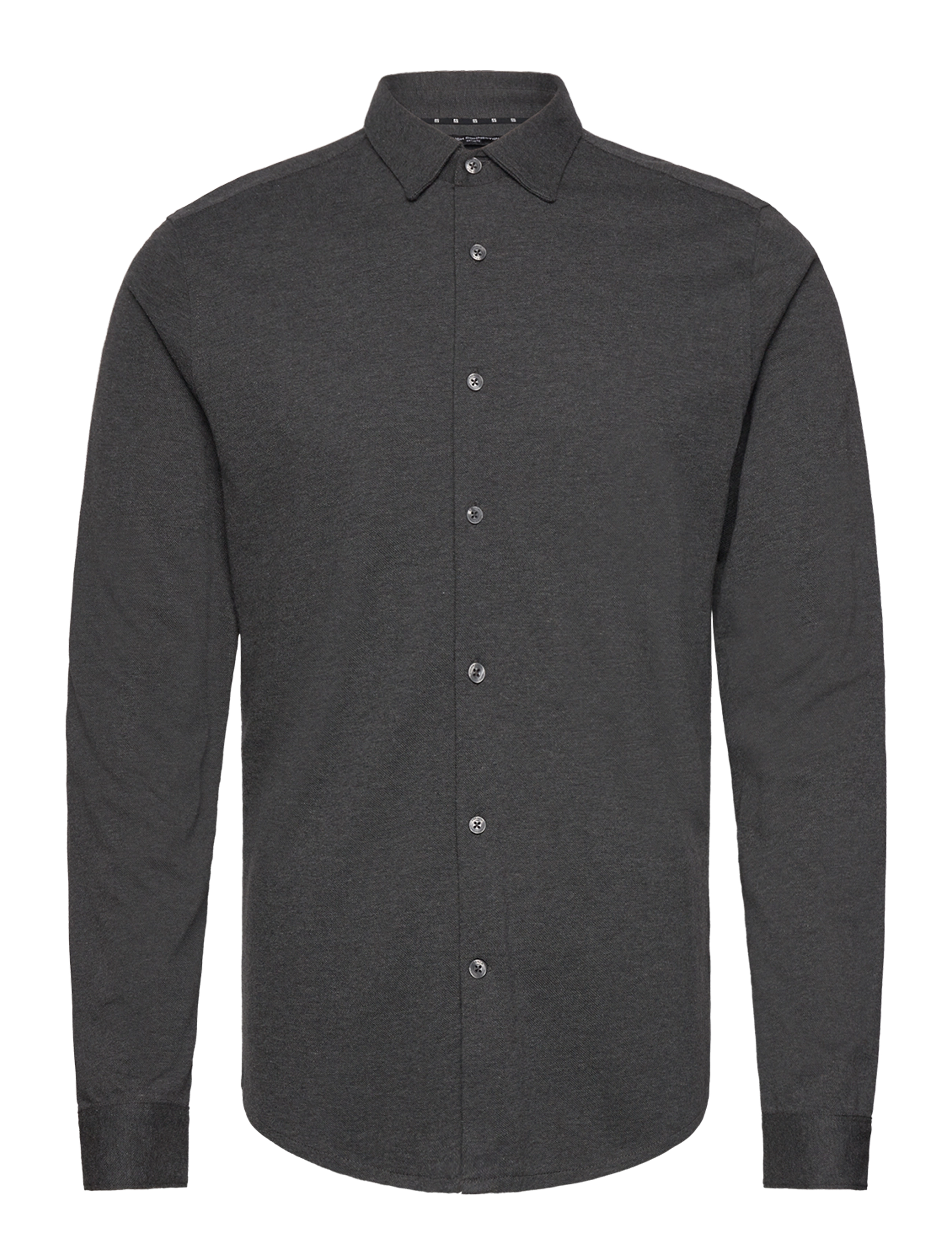 French Connection - LONG SLEEVE PIQUE JERSEY SHIRT - charcoal mel - 1