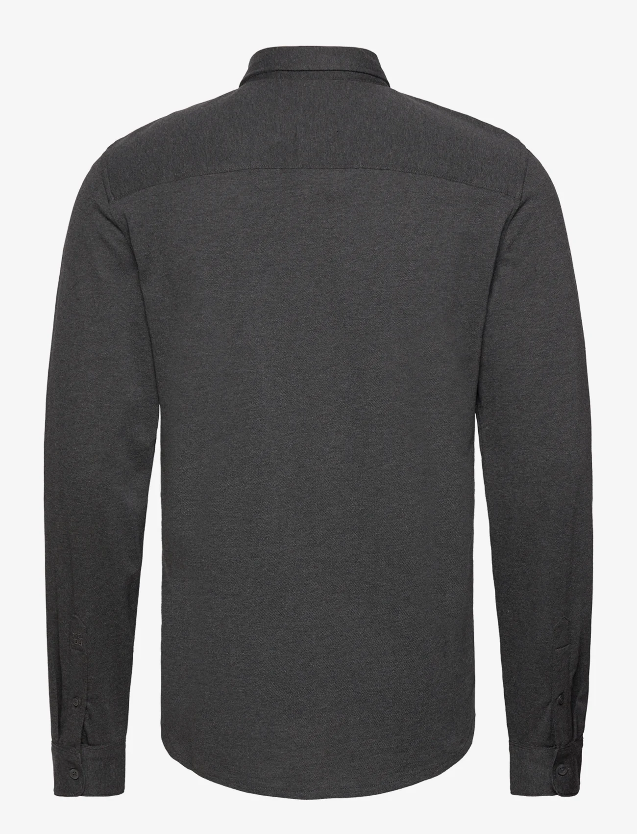 French Connection - LONG SLEEVE PIQUE JERSEY SHIRT - casual shirts - charcoal mel - 1