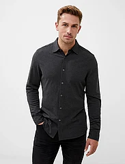 French Connection - LONG SLEEVE PIQUE JERSEY SHIRT - casual shirts - charcoal mel - 2