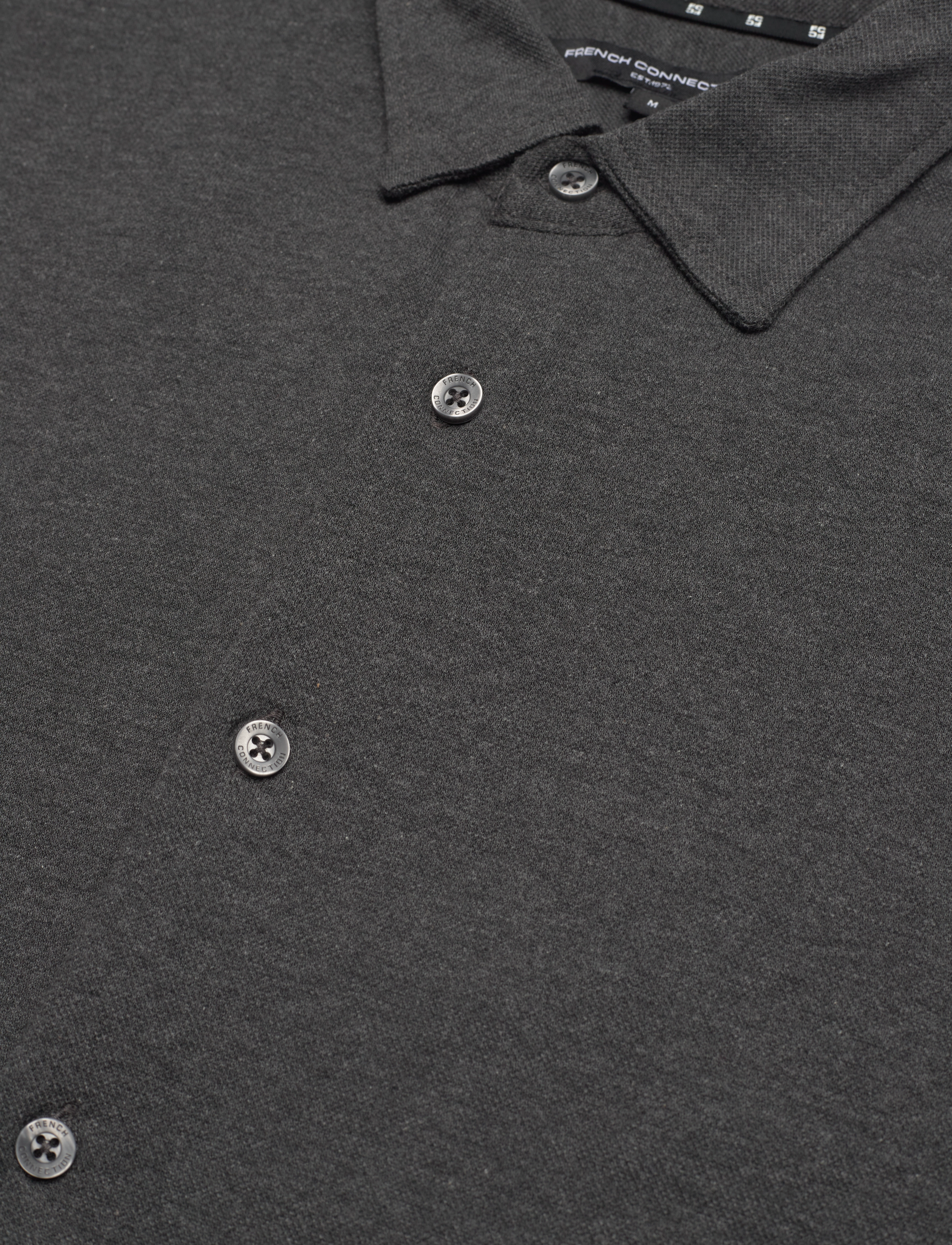 French Connection - LONG SLEEVE PIQUE JERSEY SHIRT - charcoal mel - 5