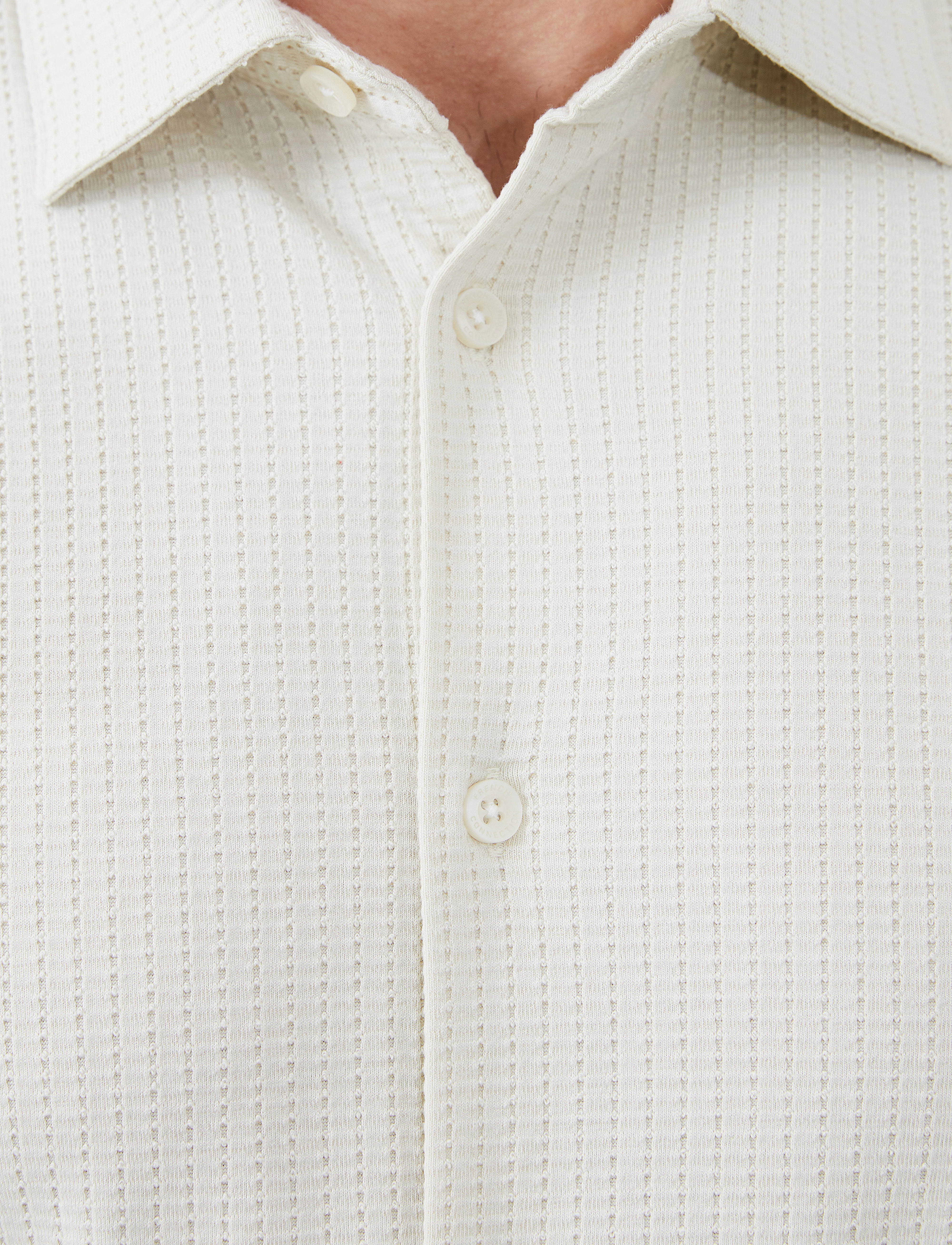 French Connection - LADDER TEXTURE JERSEY SHIRT - ecru - 4