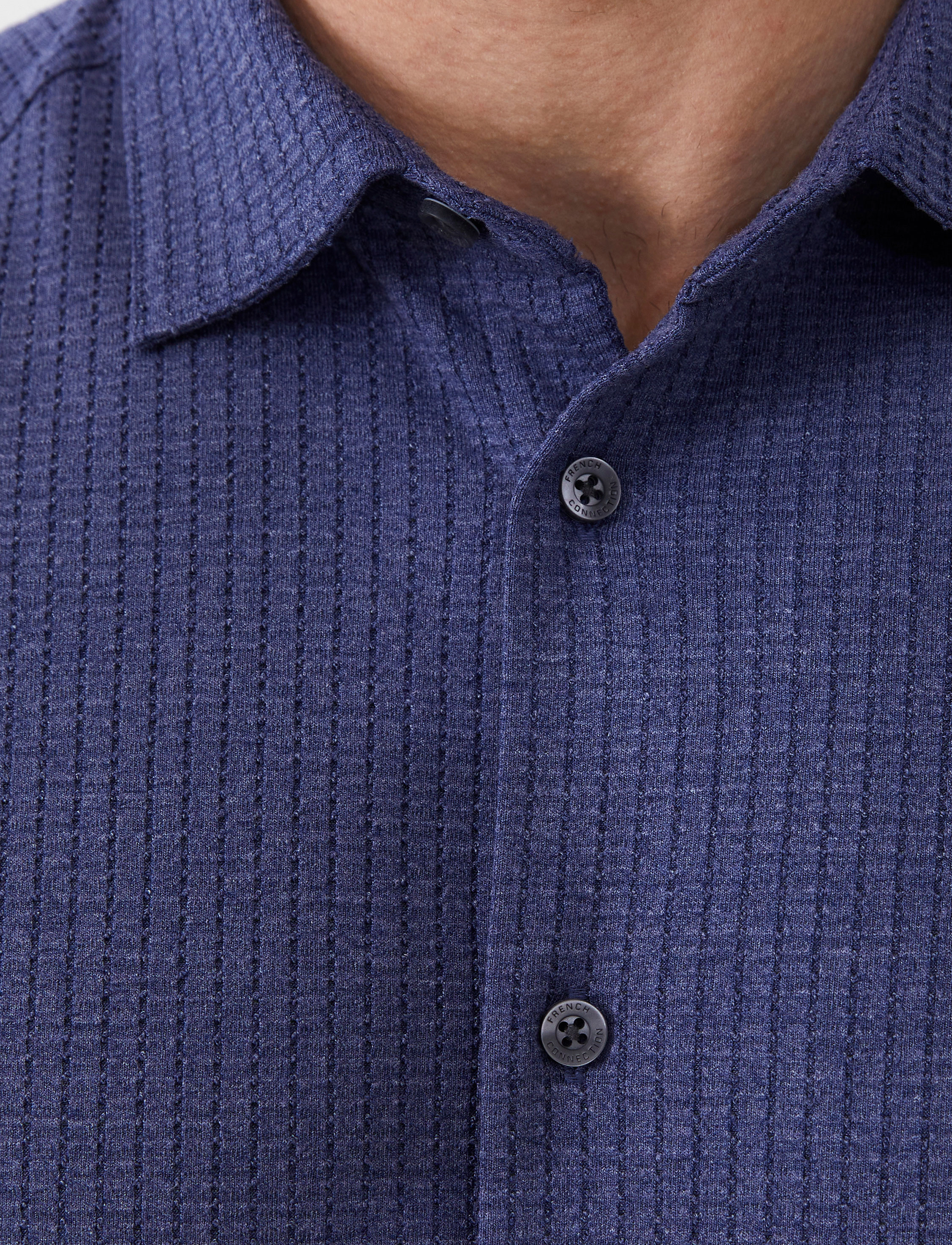 French Connection - LADDER TEXTURE JERSEY SHIRT - navy - 3