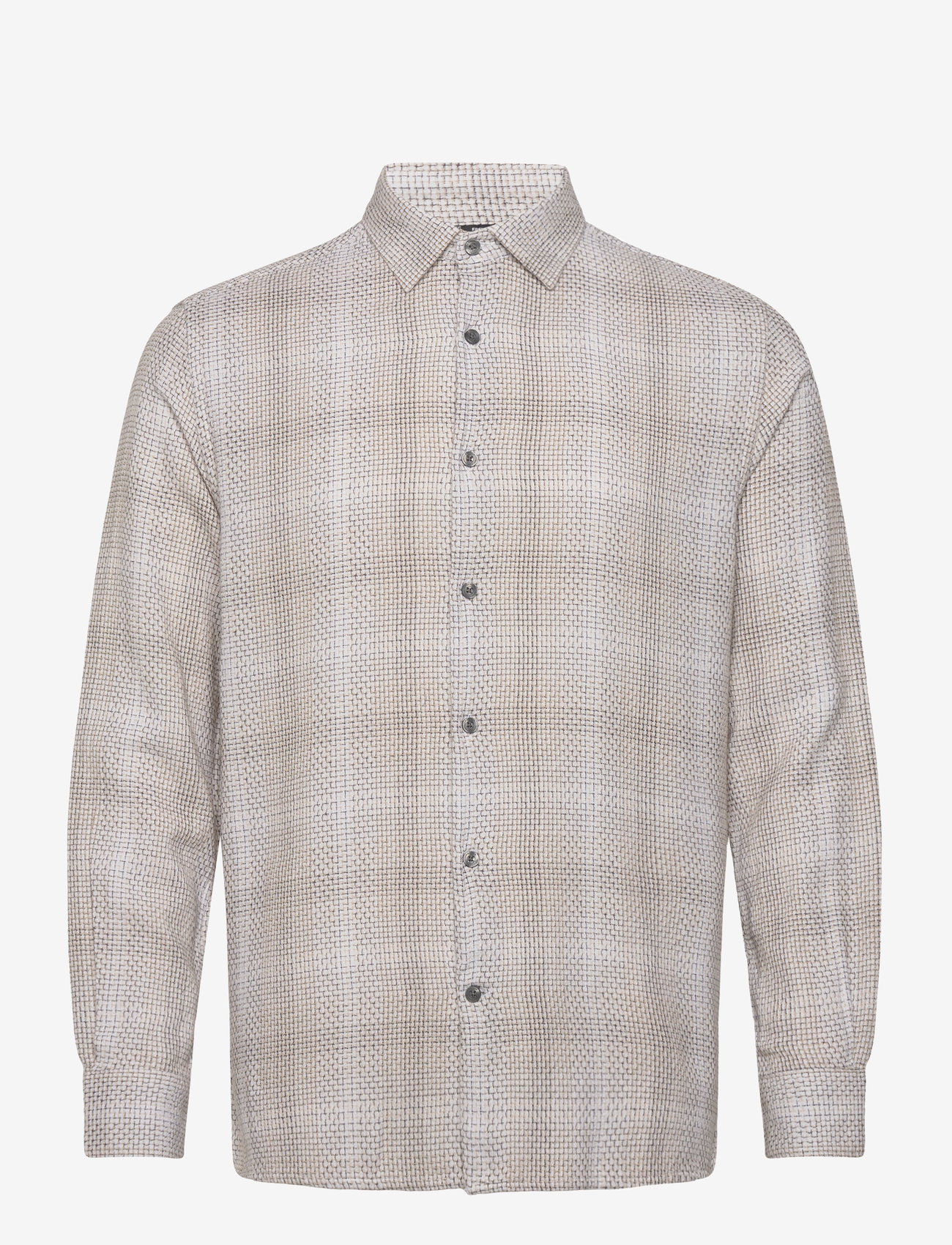 French Connection - BARROW DOBBY LS SHIRT - sand combo - 0