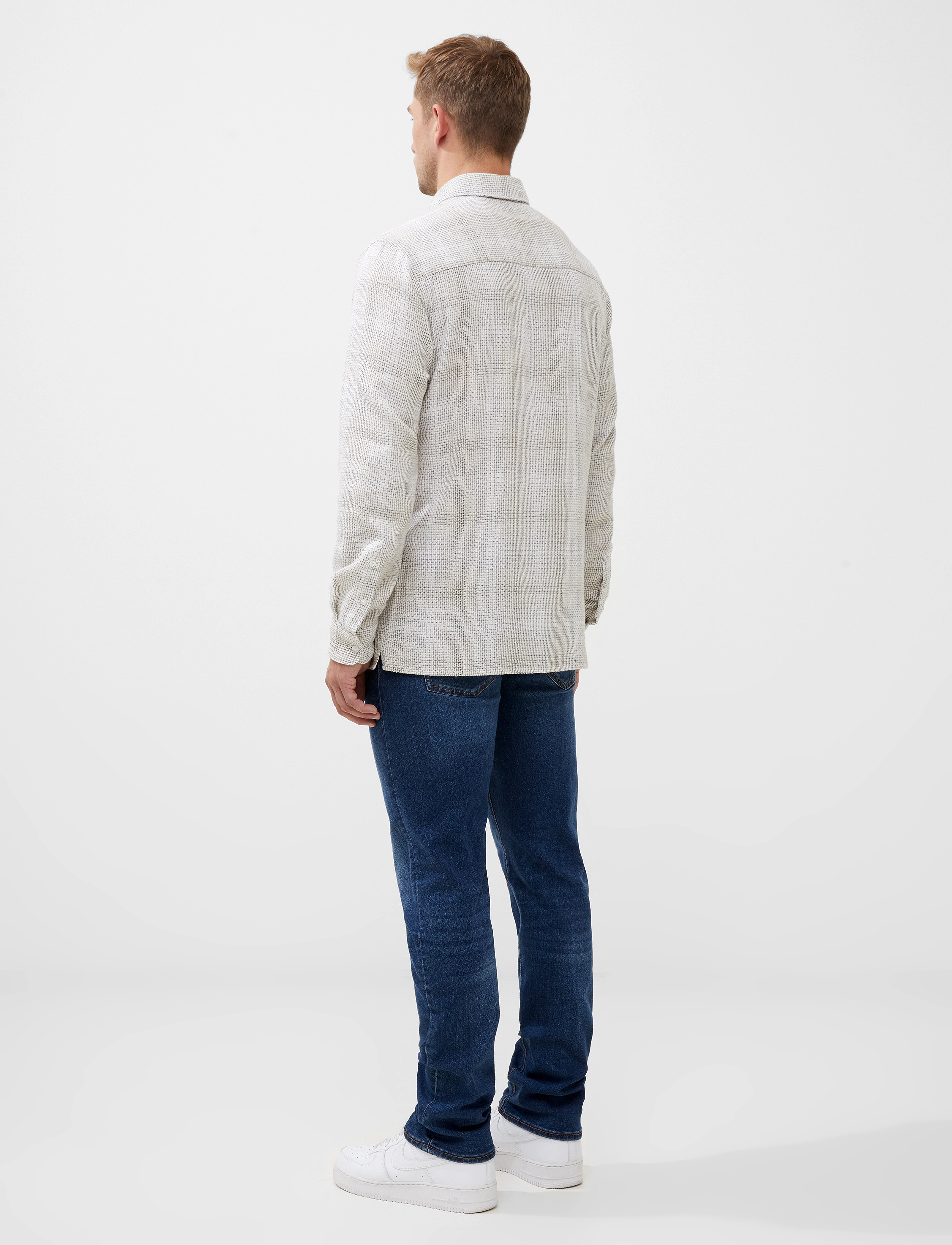 French Connection - BARROW DOBBY LS SHIRT - sand combo - 3