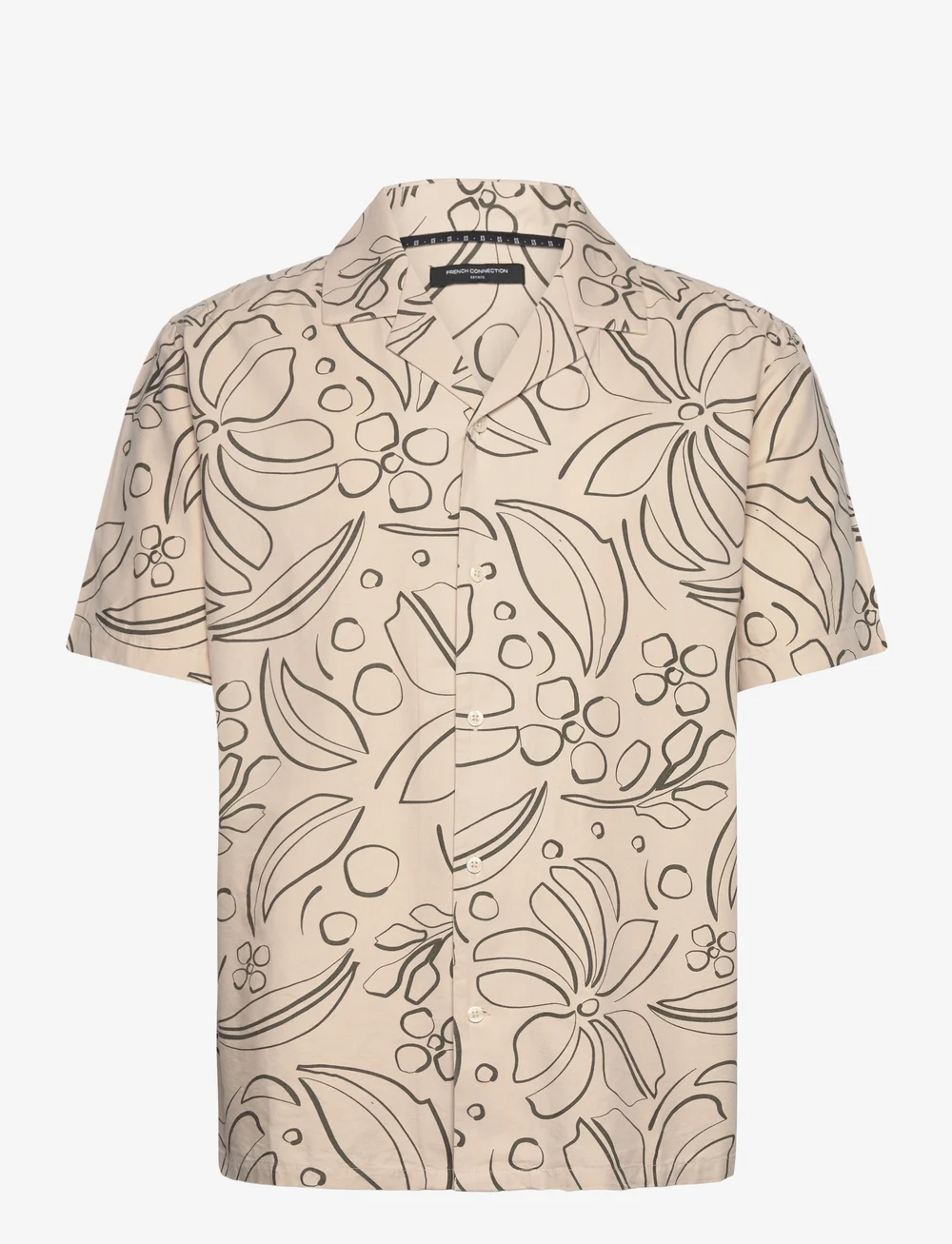 French Connection - FLORAL REVERE - kurzarmhemden - stone/khaki - 1