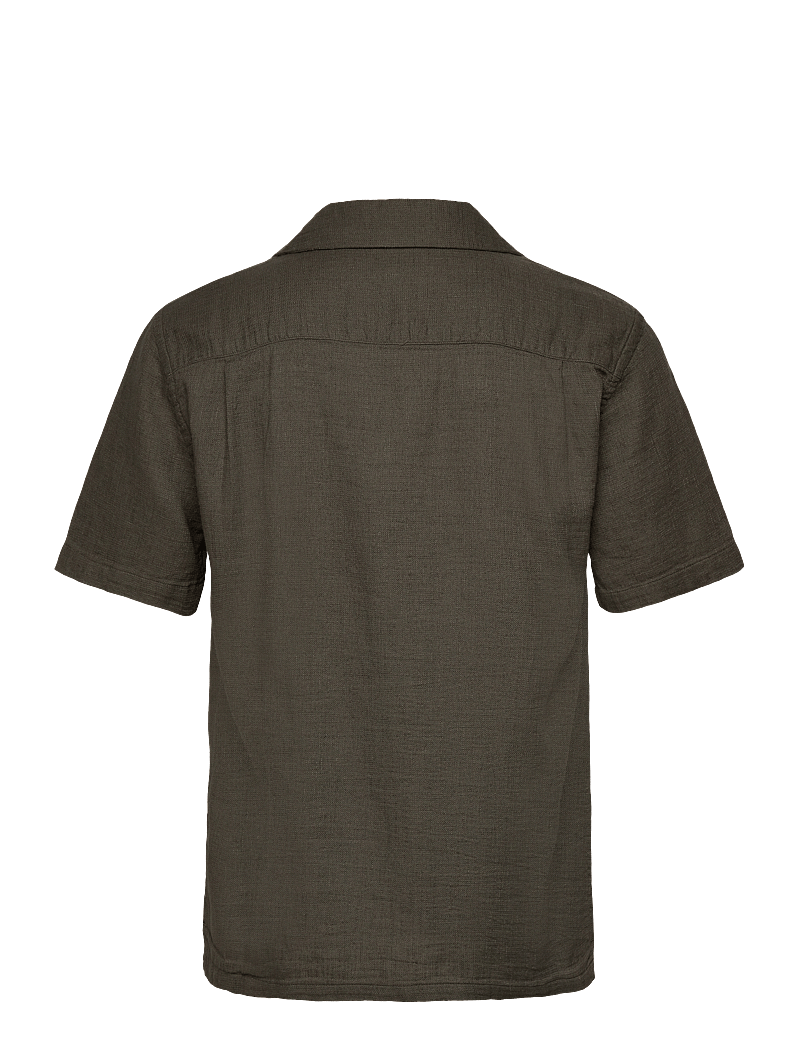 French Connection - SS MATTY WEAVE REVERE SHIRT - kurzarmhemden - khaki - 2