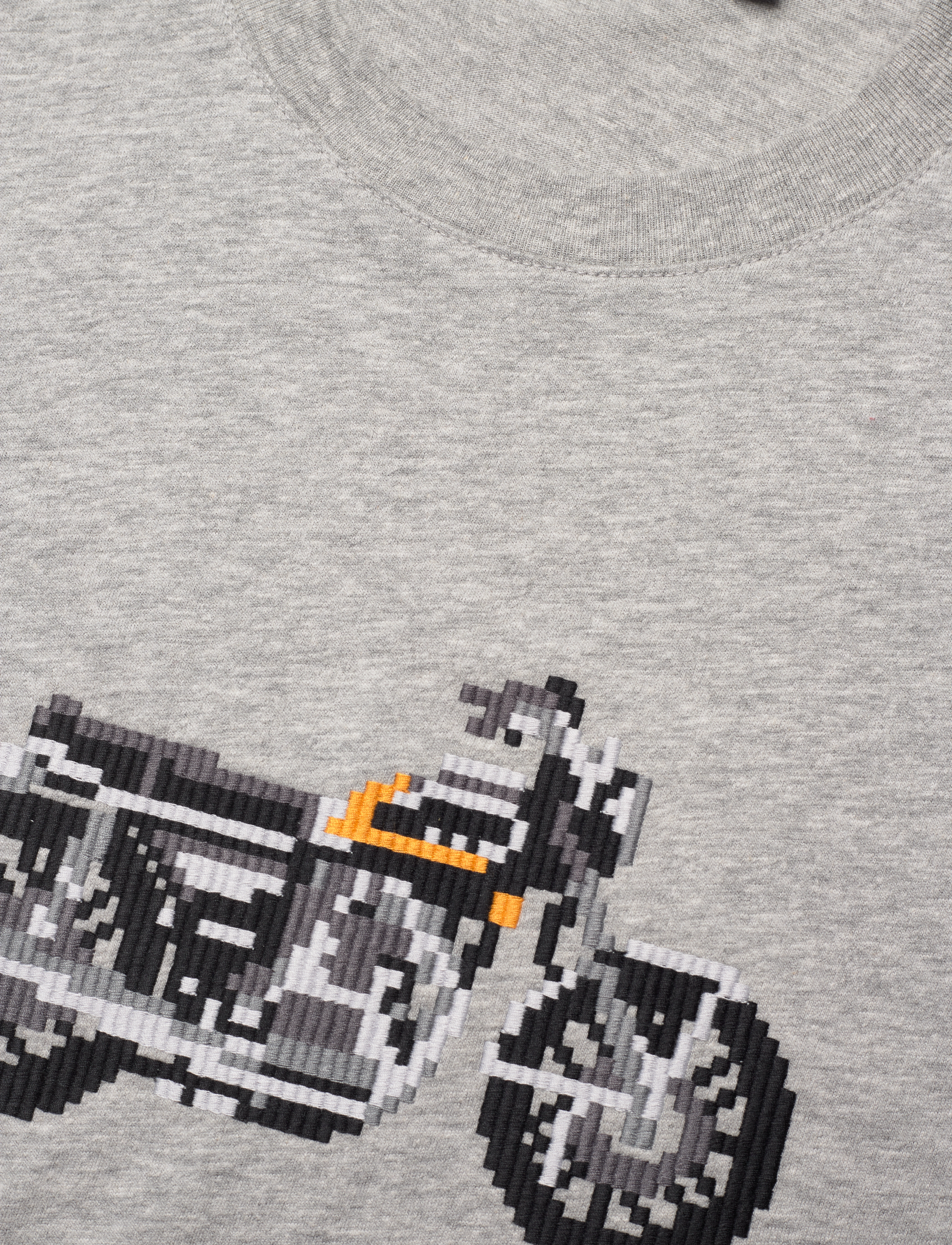 French Connection - MOTORBIKE PIXEL T SHIRT - lgt grey mel - 2