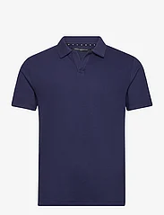 French Connection - SS OTTOMAN TROPHY NECK POLO - short-sleeved polos - navy - 0