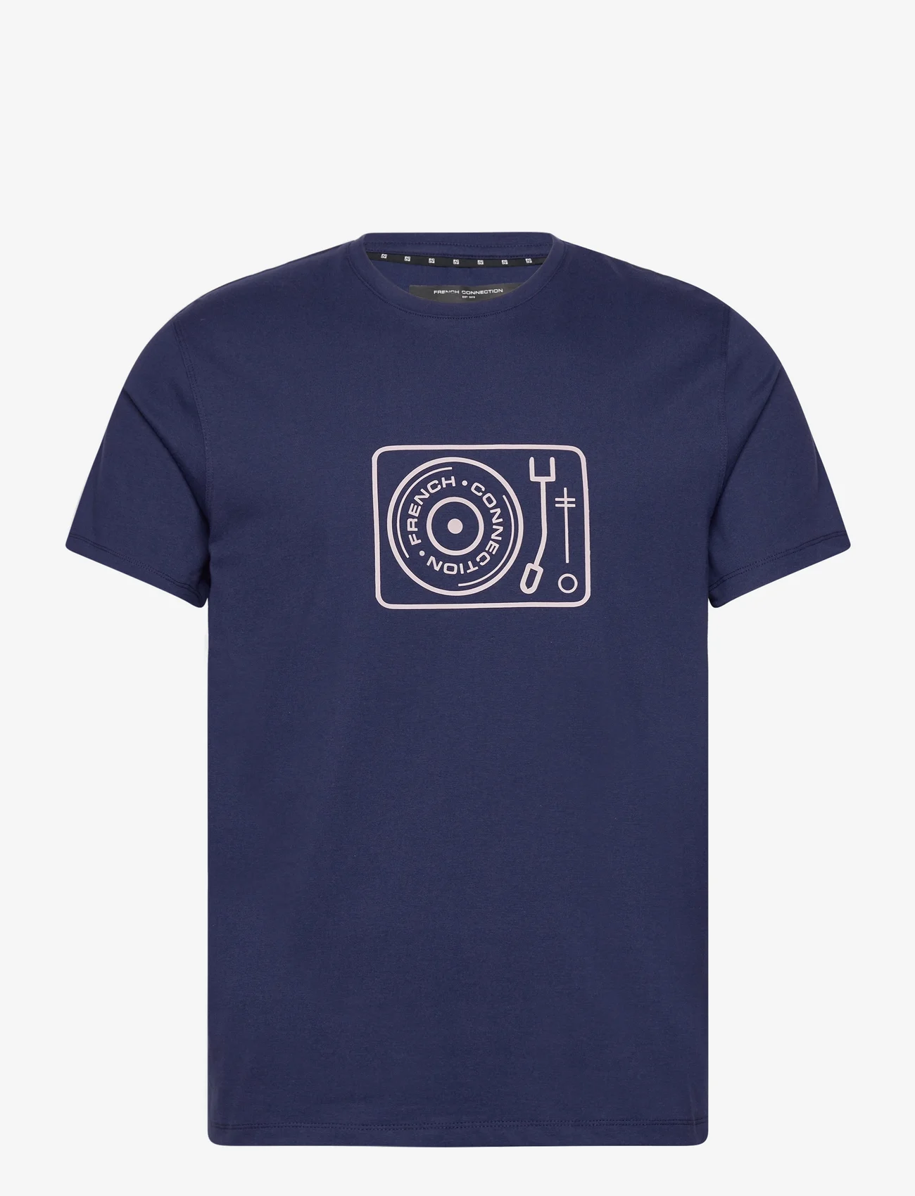 French Connection - TURNTABLE GRAPHIC TEE - t-shirts - navy - 0
