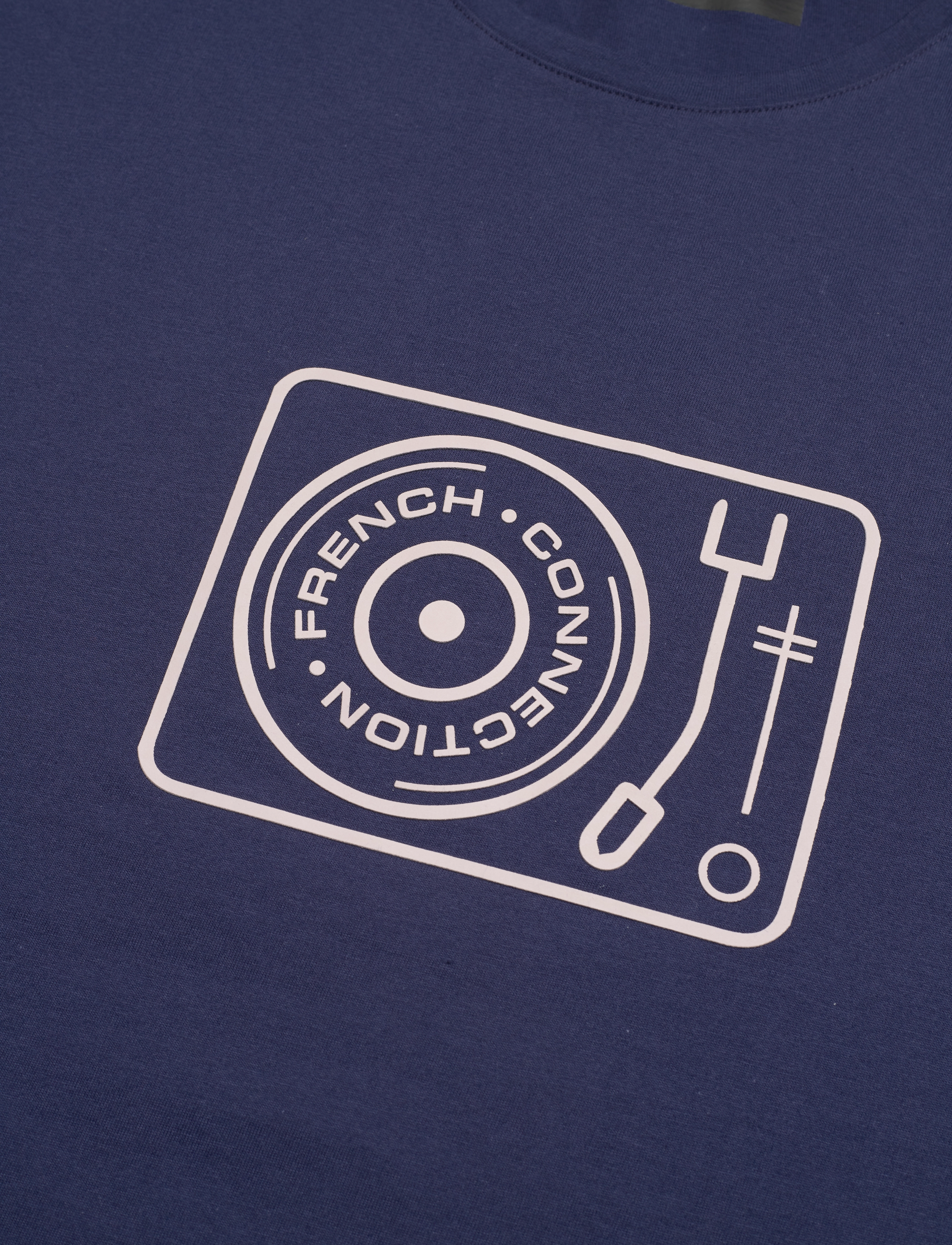 French Connection - TURNTABLE GRAPHIC TEE - navy - 3