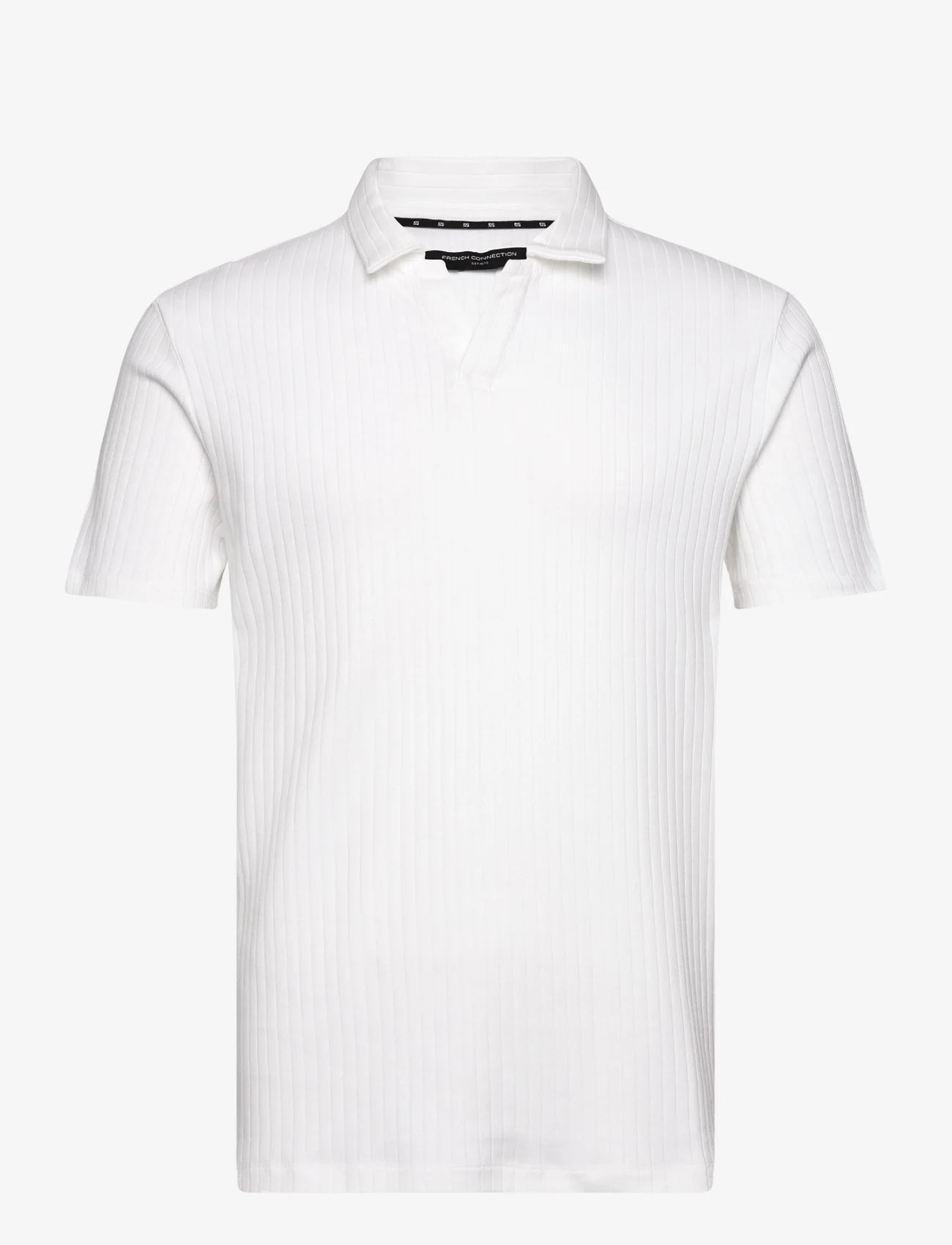 French Connection - NEEDLE DROP TROPHY NECK POLO - short-sleeved polos - white - 0