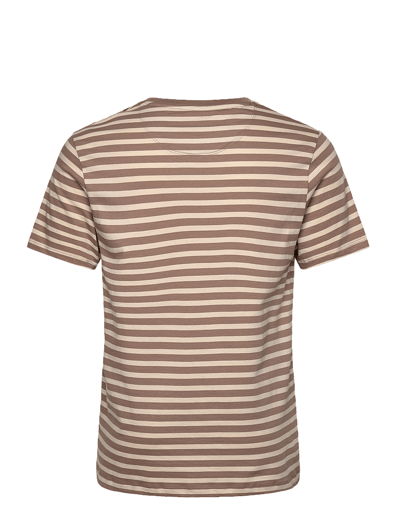 French Connection - SS TEE W YARN DYE STRIPES - kurzärmelig - taupe/stone - 2
