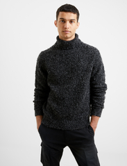 French Connection - TWISTED BOUCLE ROLL - knitted round necks - charcoal - 2