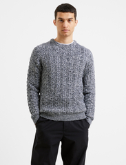 French Connection - CABLE CREW - knitted round necks - dark navy twist - 2