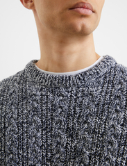 French Connection - CABLE CREW - knitted round necks - dark navy twist - 3