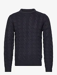 French Connection - CREW CABLE 2 mr - knitted round necks - dark navy - 0