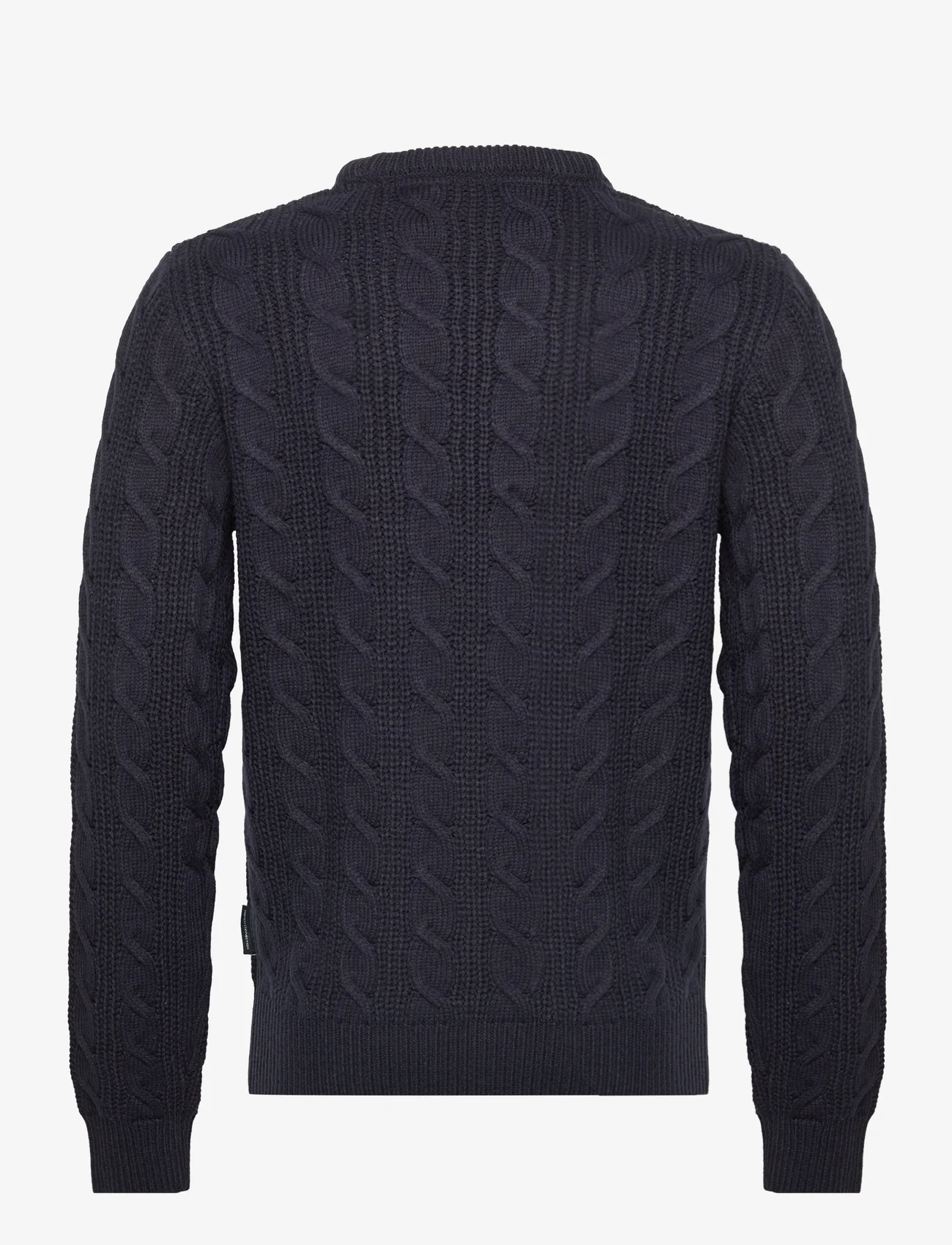 French Connection - CREW CABLE 2 mr - knitted round necks - dark navy - 1