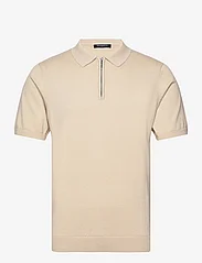 French Connection - ZIP NECK SS POLO - herren - stone - 0