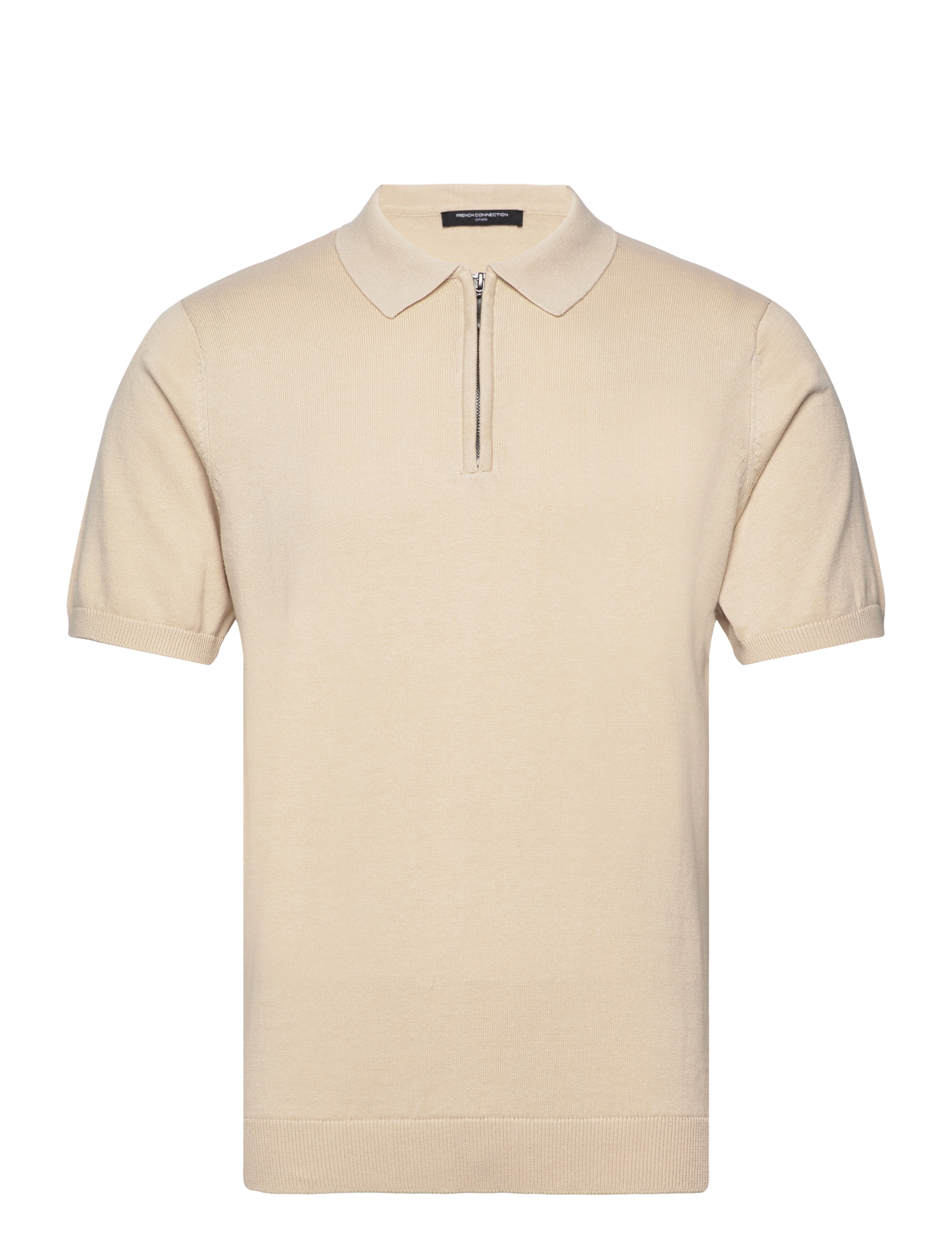ZIP NECK SS POLO - STONE