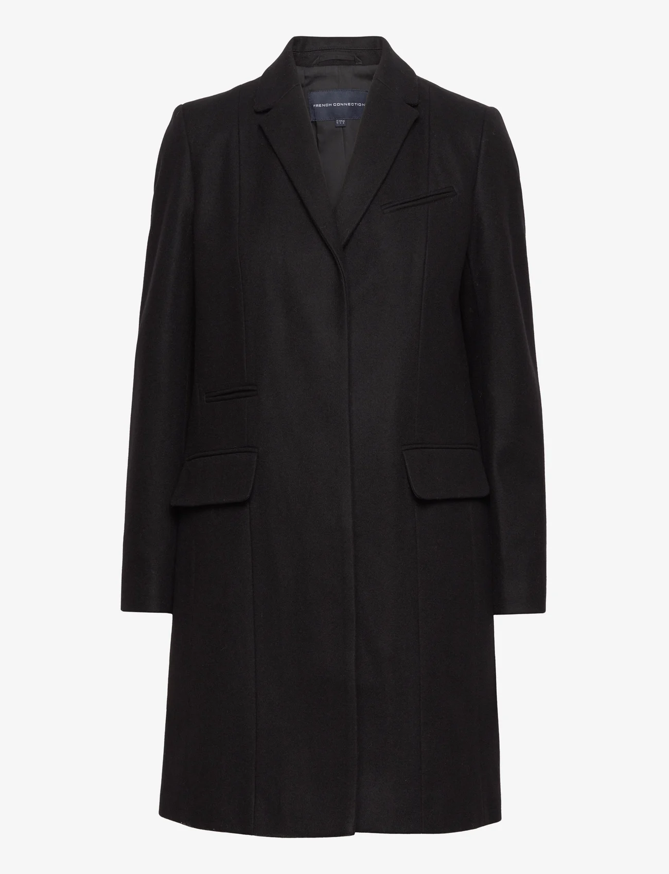 French Connection - FT PLATFM FELT SMART COAT - winter coats - black - 0