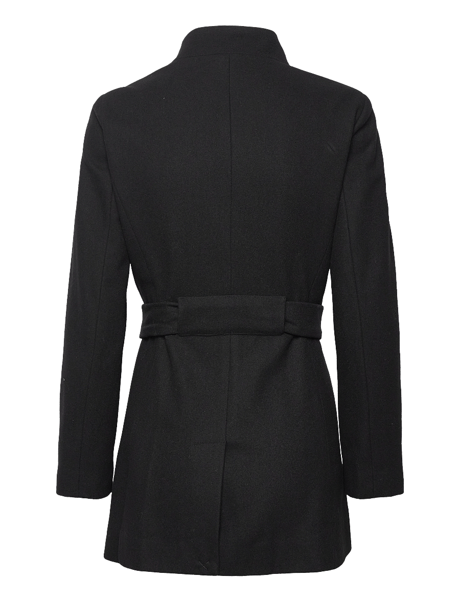 French Connection - PLATFORM FELT CROSSOVER COAT - ziemas jakas - black - 2