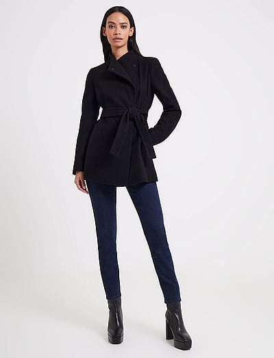 Platform Felt Crossover Coat - Uldfrakker