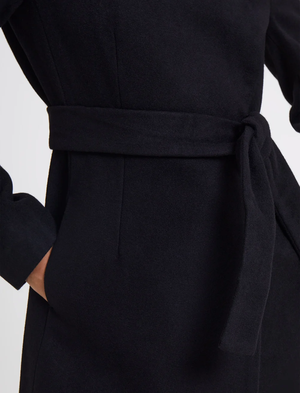 French Connection - PLATFORM FELT CROSSOVER COAT - ullkappor - black - 3