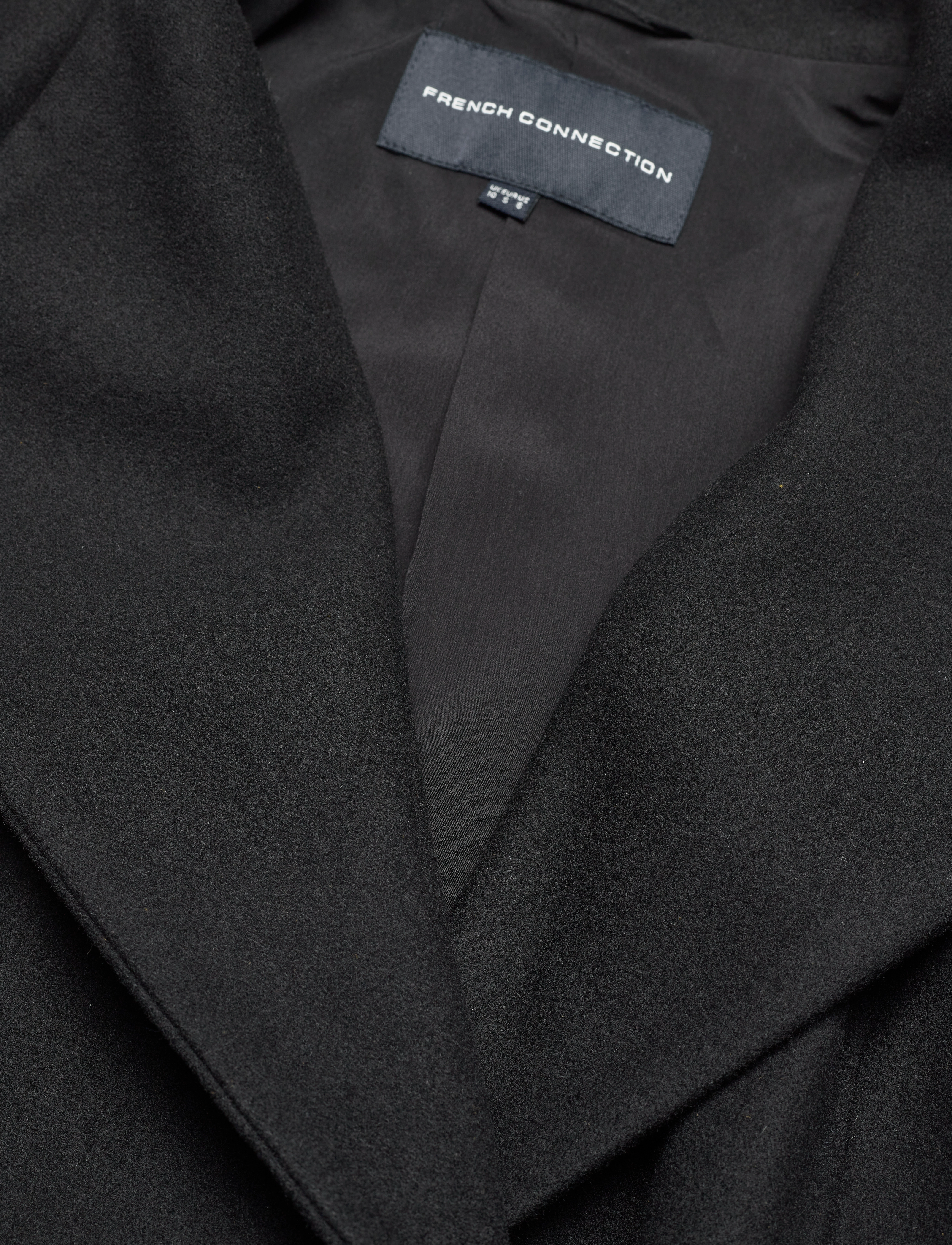 French Connection - PLATFORM FELT CROSSOVER COAT - ziemas jakas - black - 5