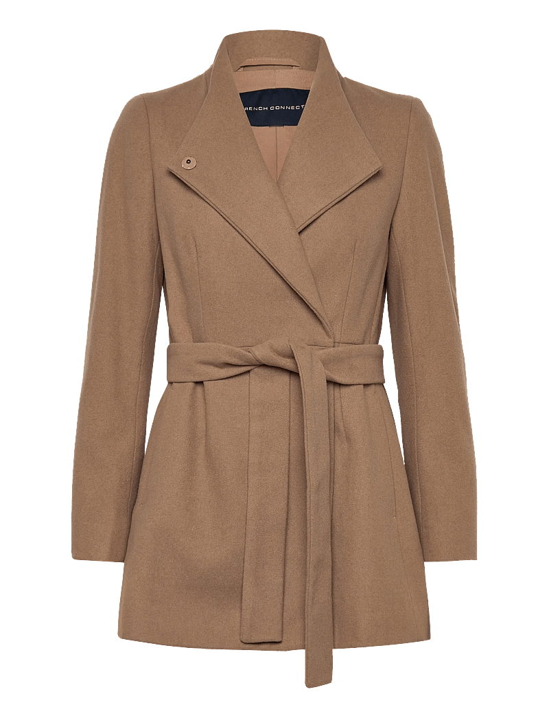 French Connection - PLATFORM FELT CROSSOVER COAT - winterjacken - camel - 1