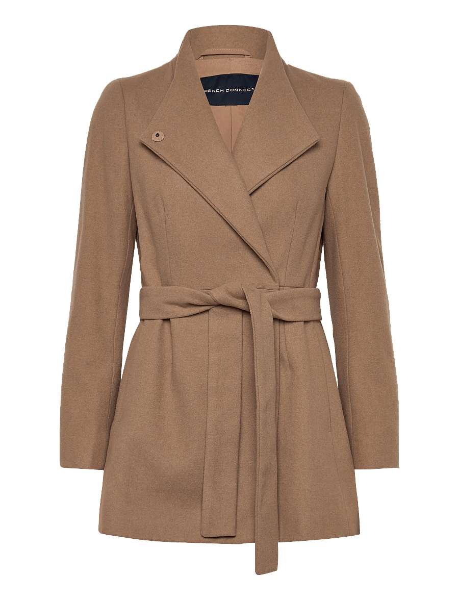 French Connection - PLATFORM FELT CROSSOVER COAT - vinterjakker - camel - 1