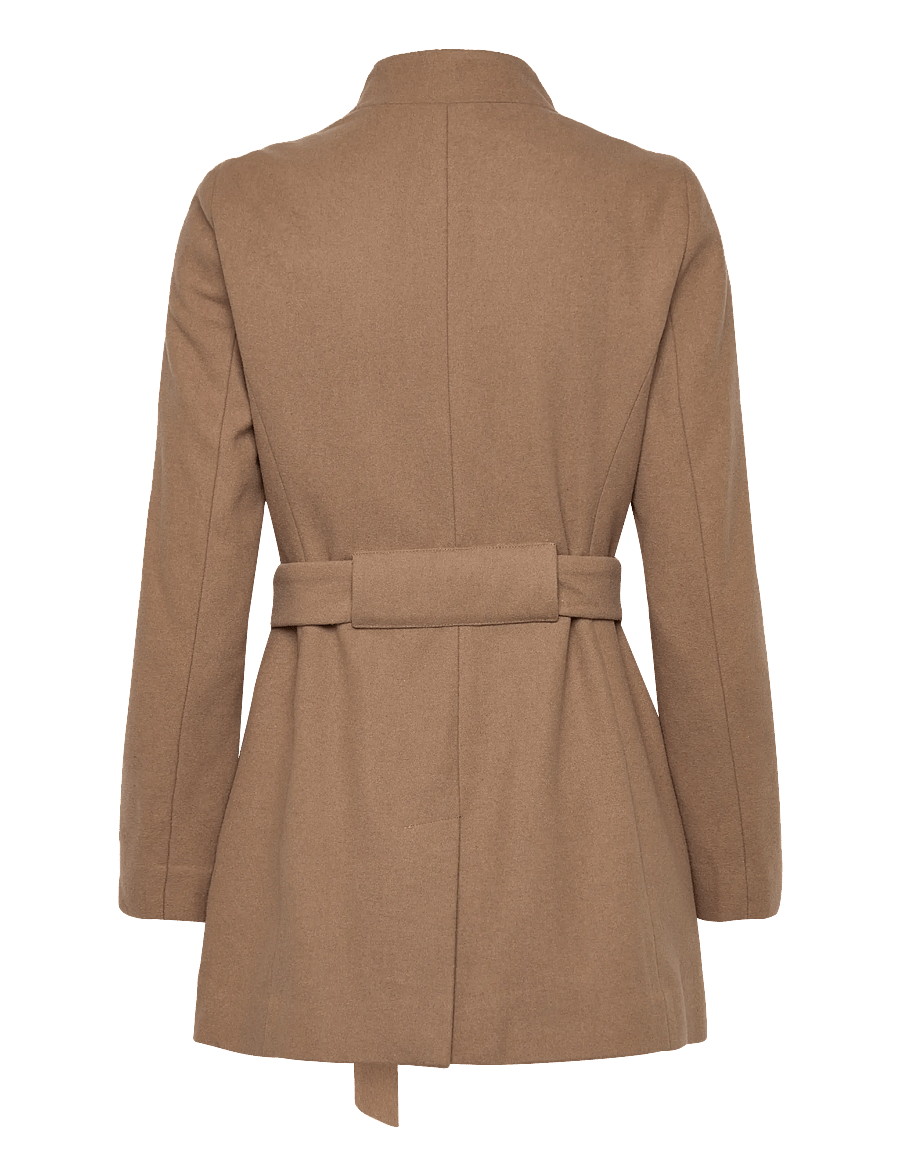 French Connection - PLATFORM FELT CROSSOVER COAT - talvejoped - camel - 2