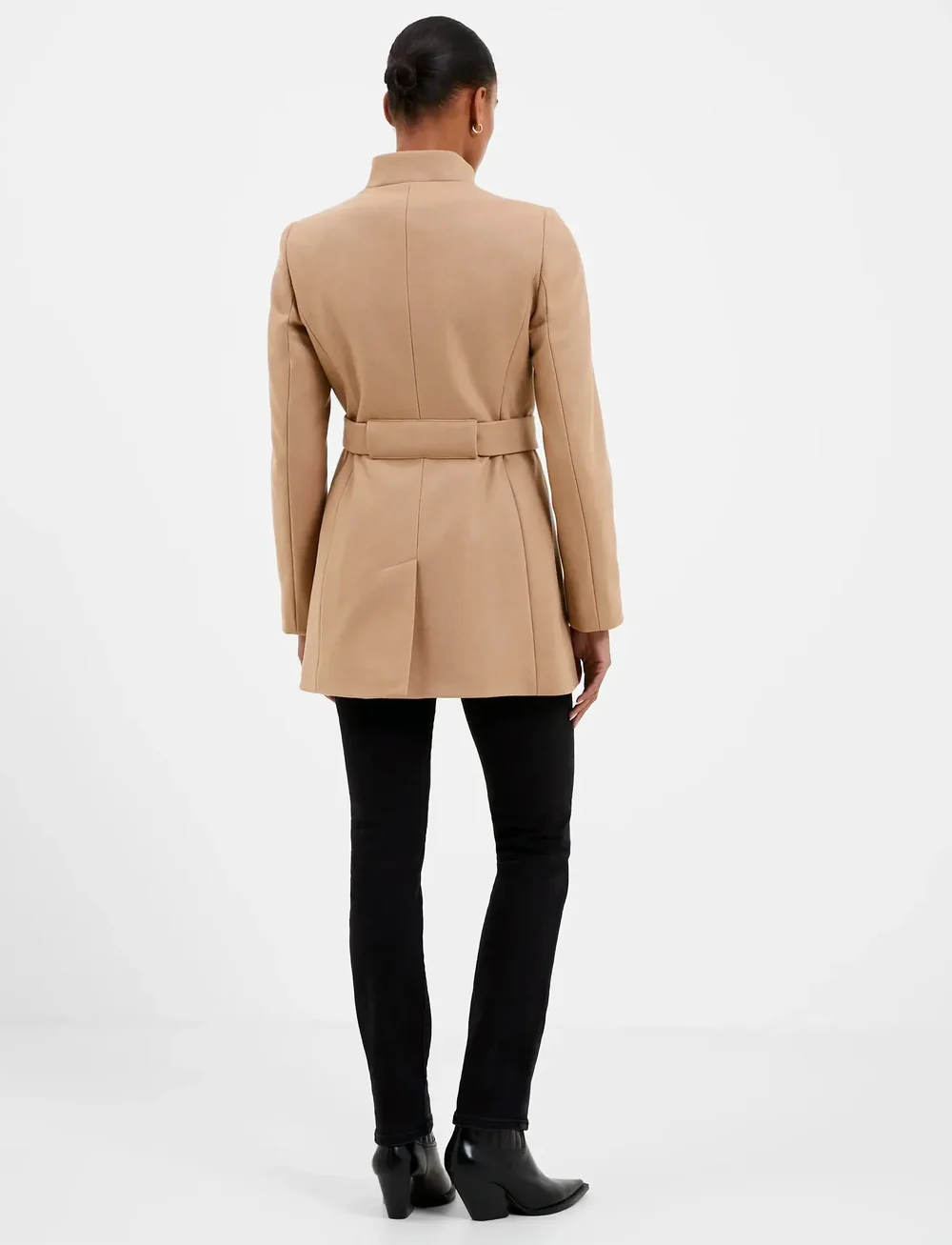 French Connection - PLATFORM FELT CROSSOVER COAT - villased mantlid - camel - 4