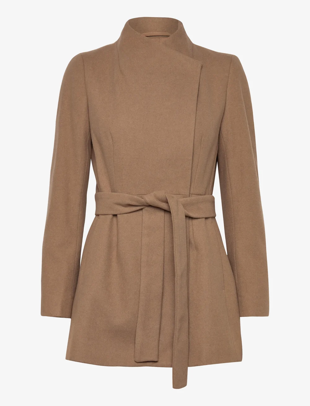 French Connection - PLATFORM FELT CROSSOVER COAT - villased mantlid - camel - 3