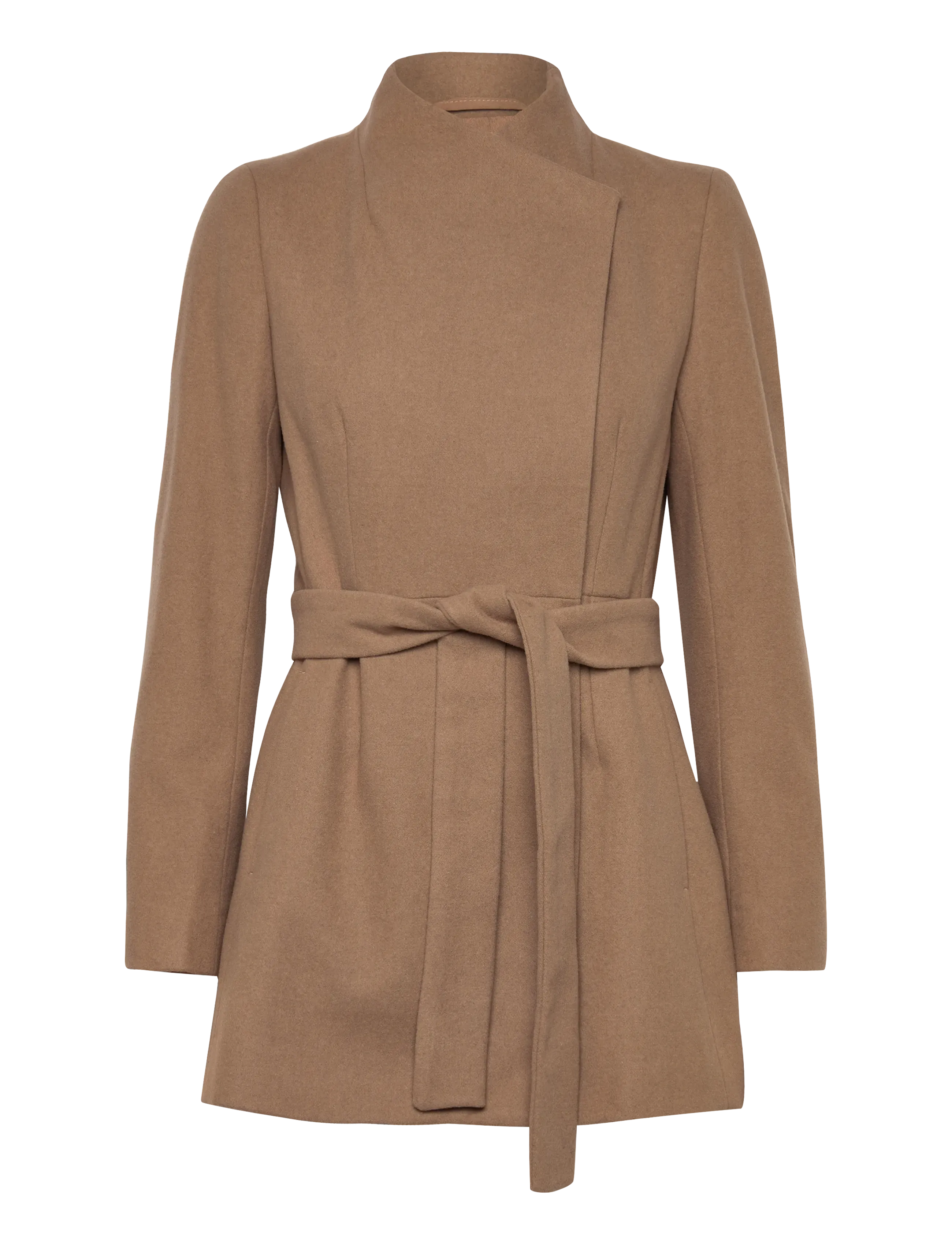 French Connection - PLATFORM FELT CROSSOVER COAT - outerwear - camel - 3