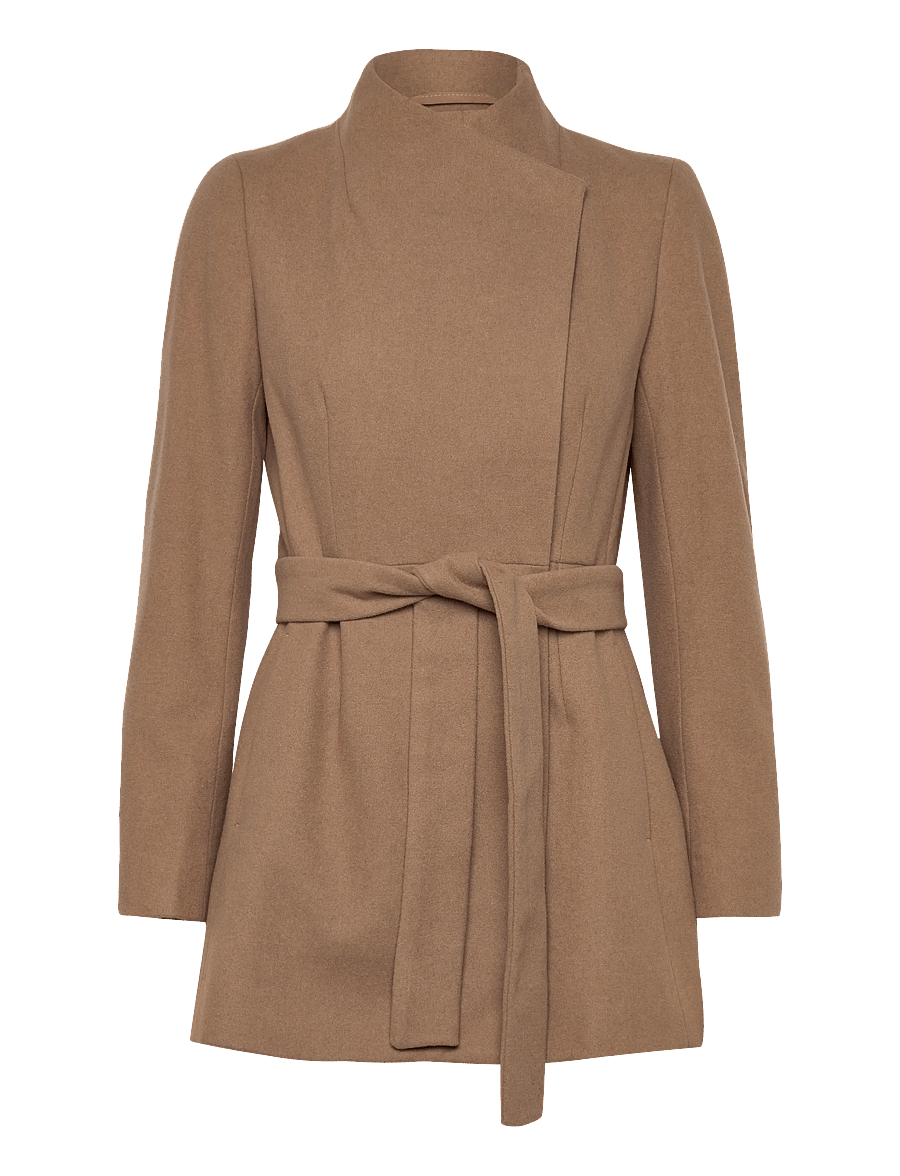 French Connection - PLATFORM FELT CROSSOVER COAT - talvejoped - camel - 3
