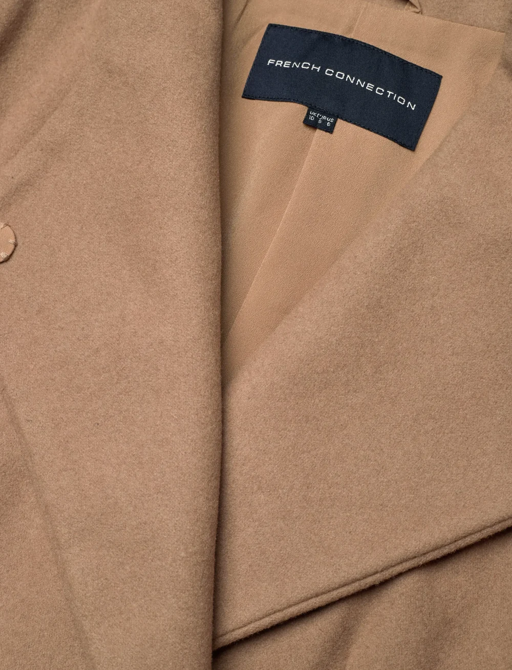 French Connection - PLATFORM FELT CROSSOVER COAT - villased mantlid - camel - 5