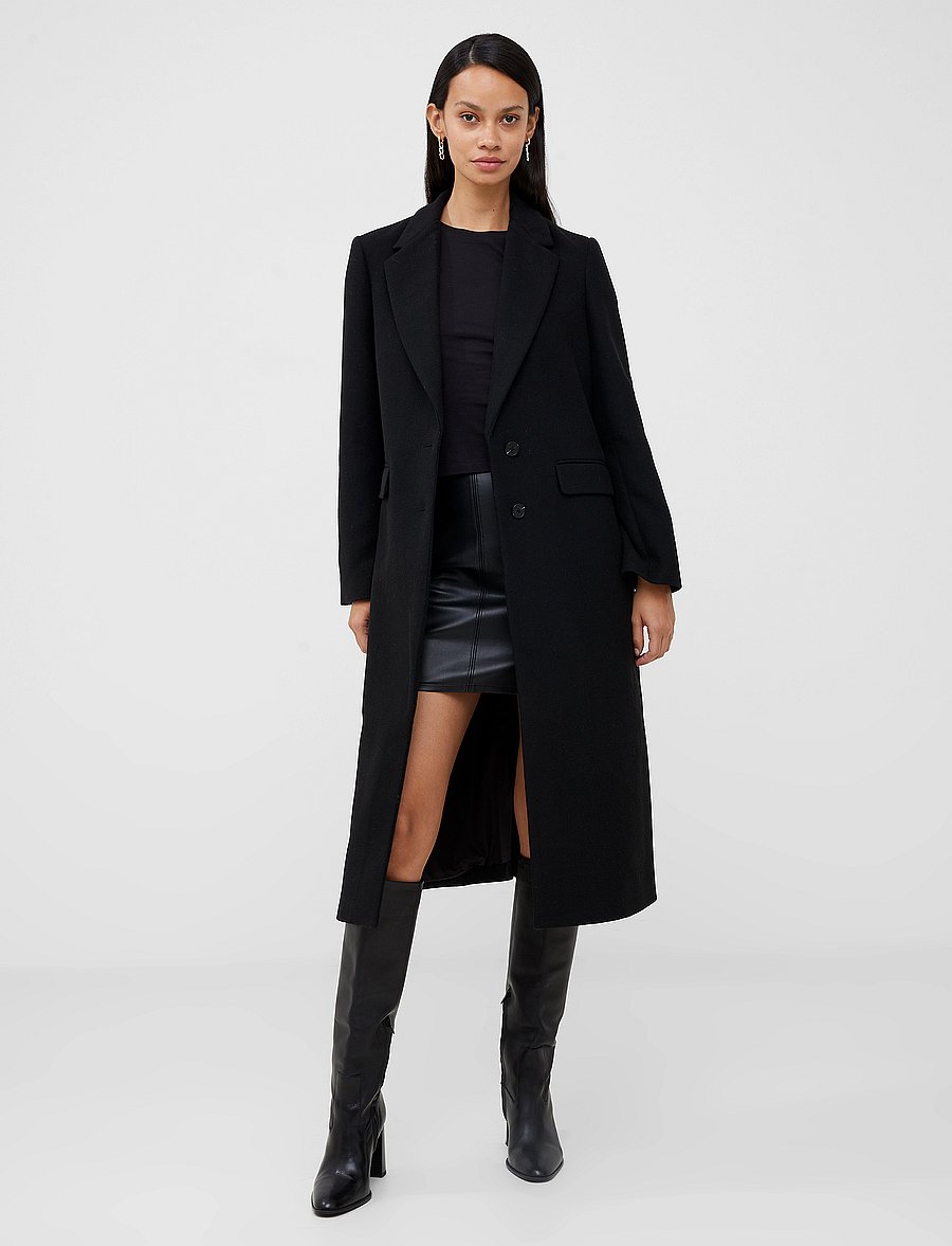French Connection - FAWN FELT COAT - mäntel - black - 0