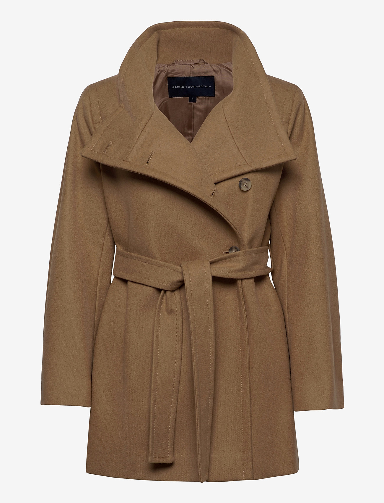 French Connection - RICIO PLATFORM WOOL WRAP COAT - camel - 0