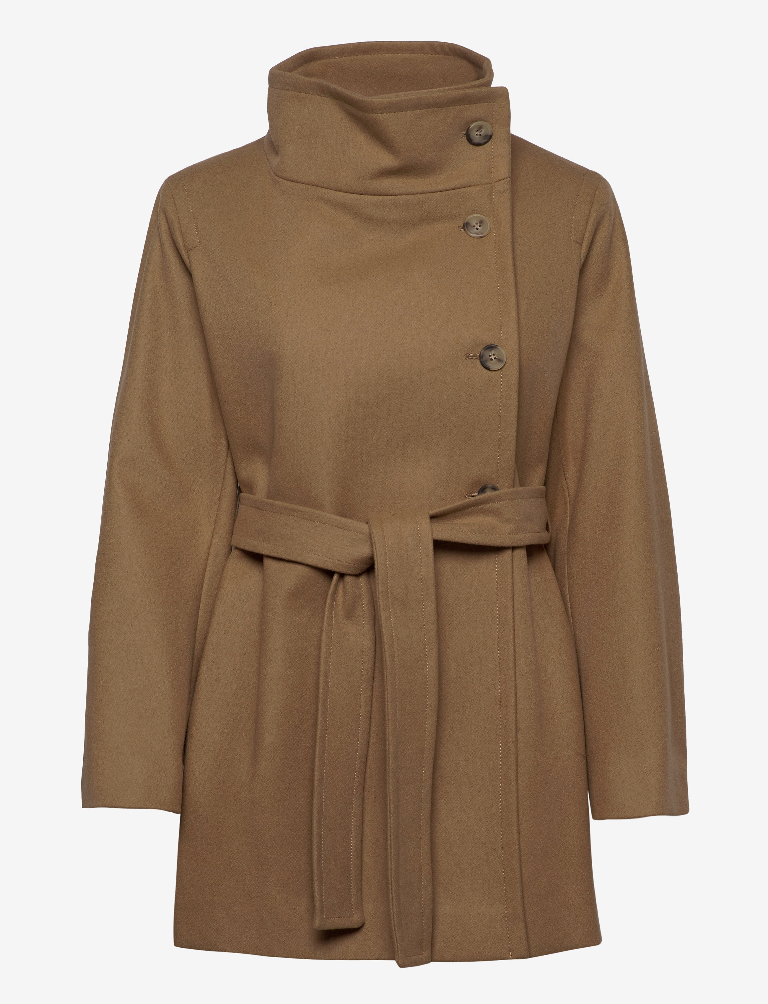 French Connection - RICIO PLATFORM WOOL WRAP COAT - camel - 1