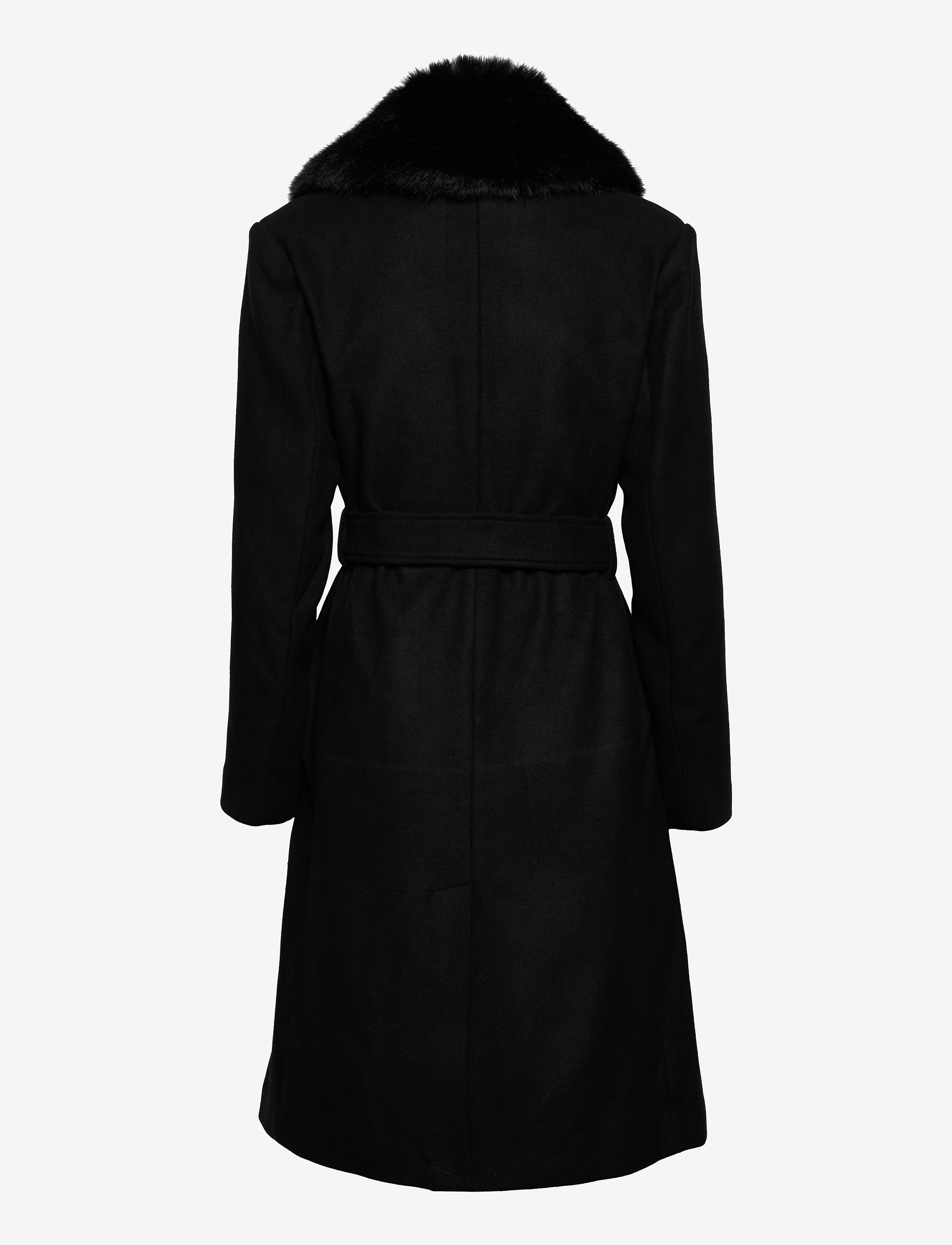 French Connection - FAVAN FELT L/S TIE WAIST COAT - black - 2