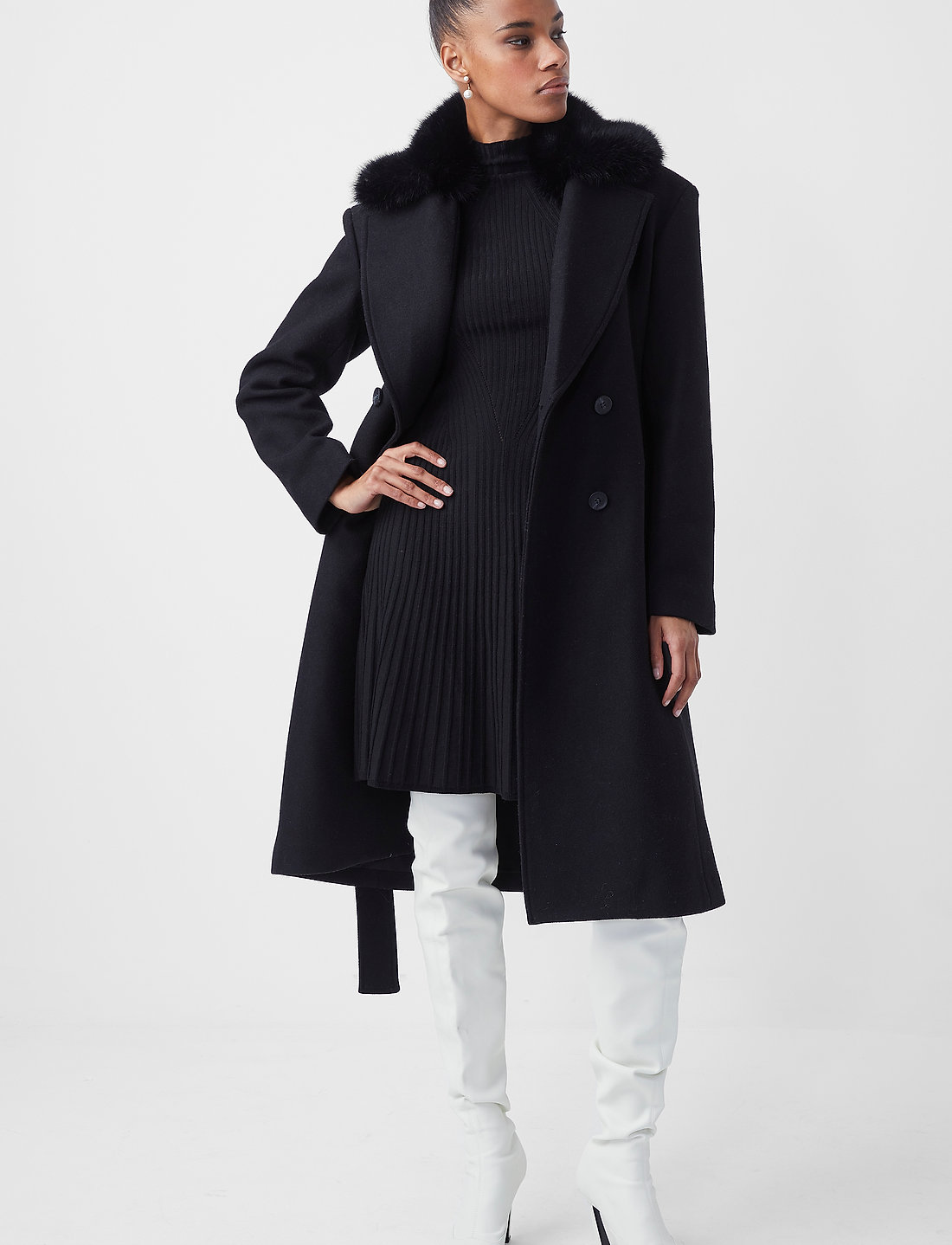 French Connection Favan Felt L s Tie Waist Coat 330 . Buy Winter