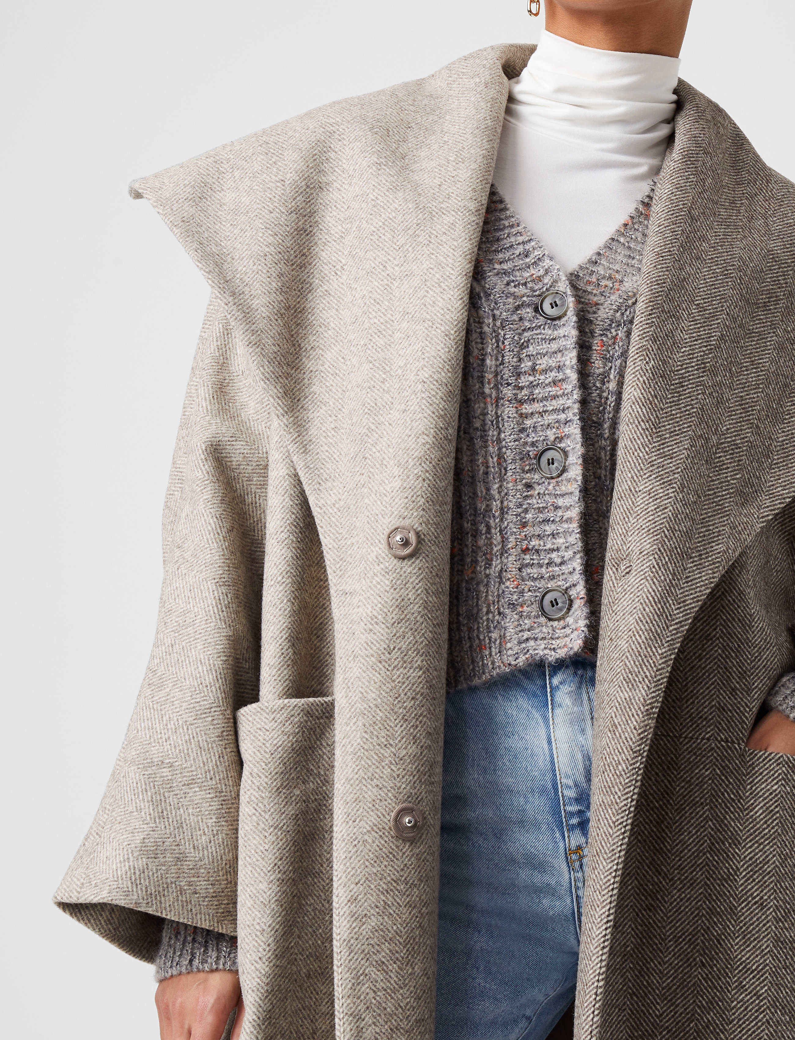 French Connection - PF EDITH SUSTAINABLE WOOL COAT - tweed mix - 4