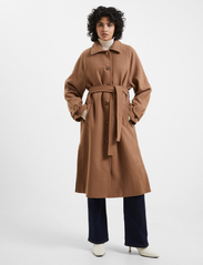 French Connection - FAWN FELT COAT. - winter coats - tobacco brown - 4