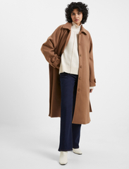 French Connection - FAWN FELT COAT. - winter coats - tobacco brown - 6