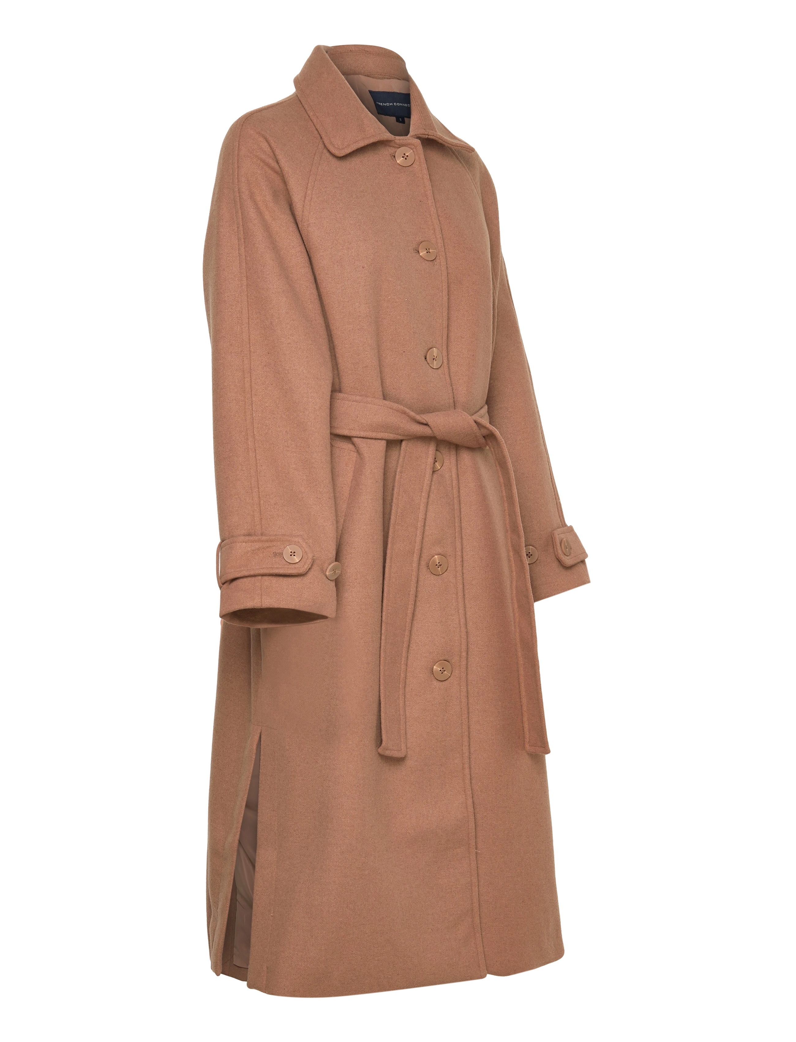 French Connection - FAWN FELT COAT. - tobacco brown - 4