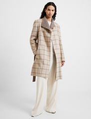 French Connection - FRAN WOOL LS BELTED COAT - pitkät talvitakit - taupe mel - 4