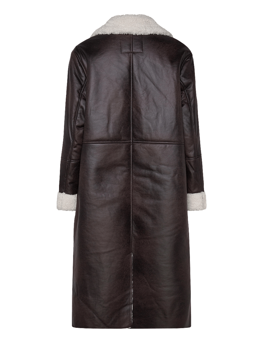 French Connection - ARIZONA FAUX SHEARLING COAT - chocolate - 2