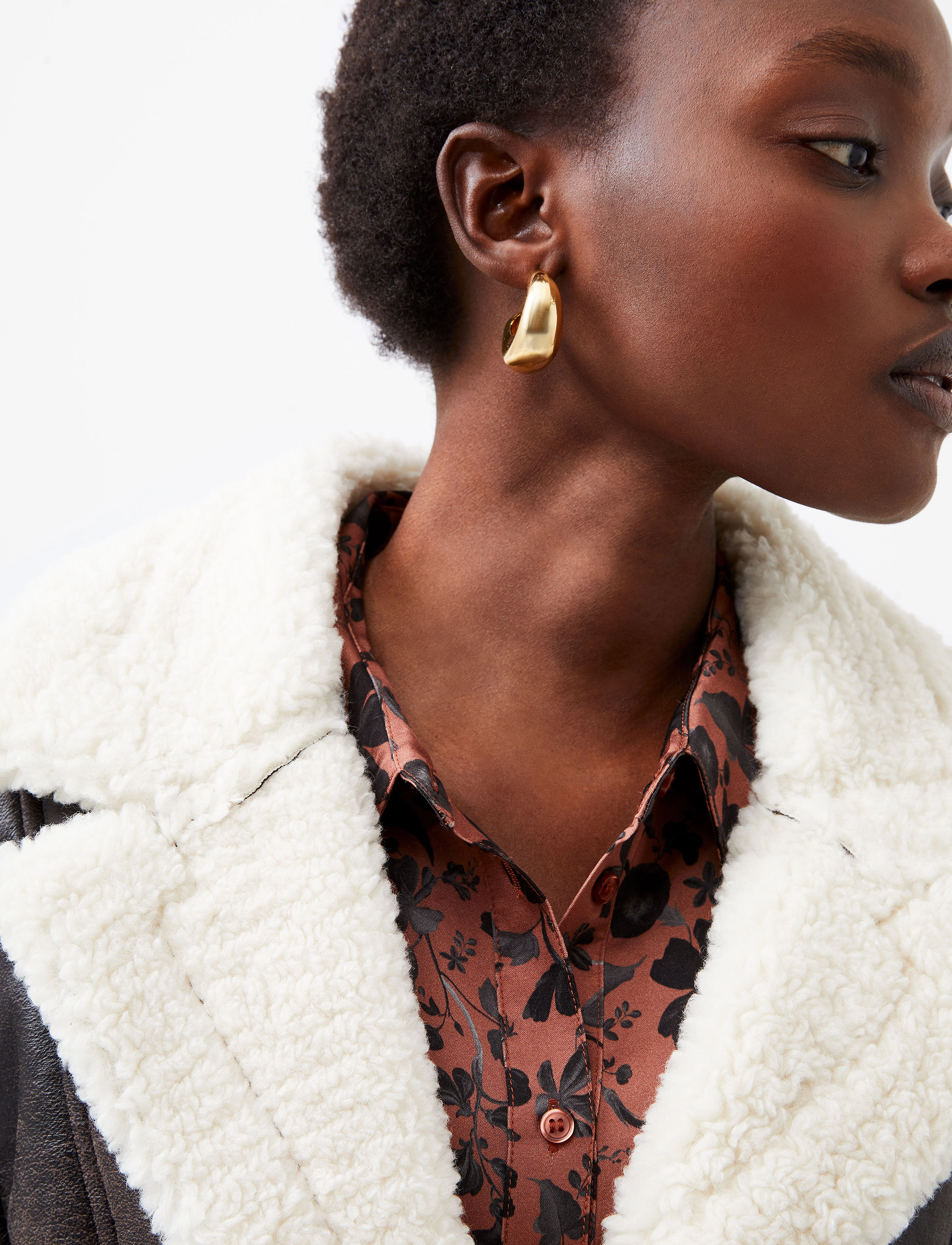 French Connection - ARIZONA FAUX SHEARLING COAT - chocolate - 3