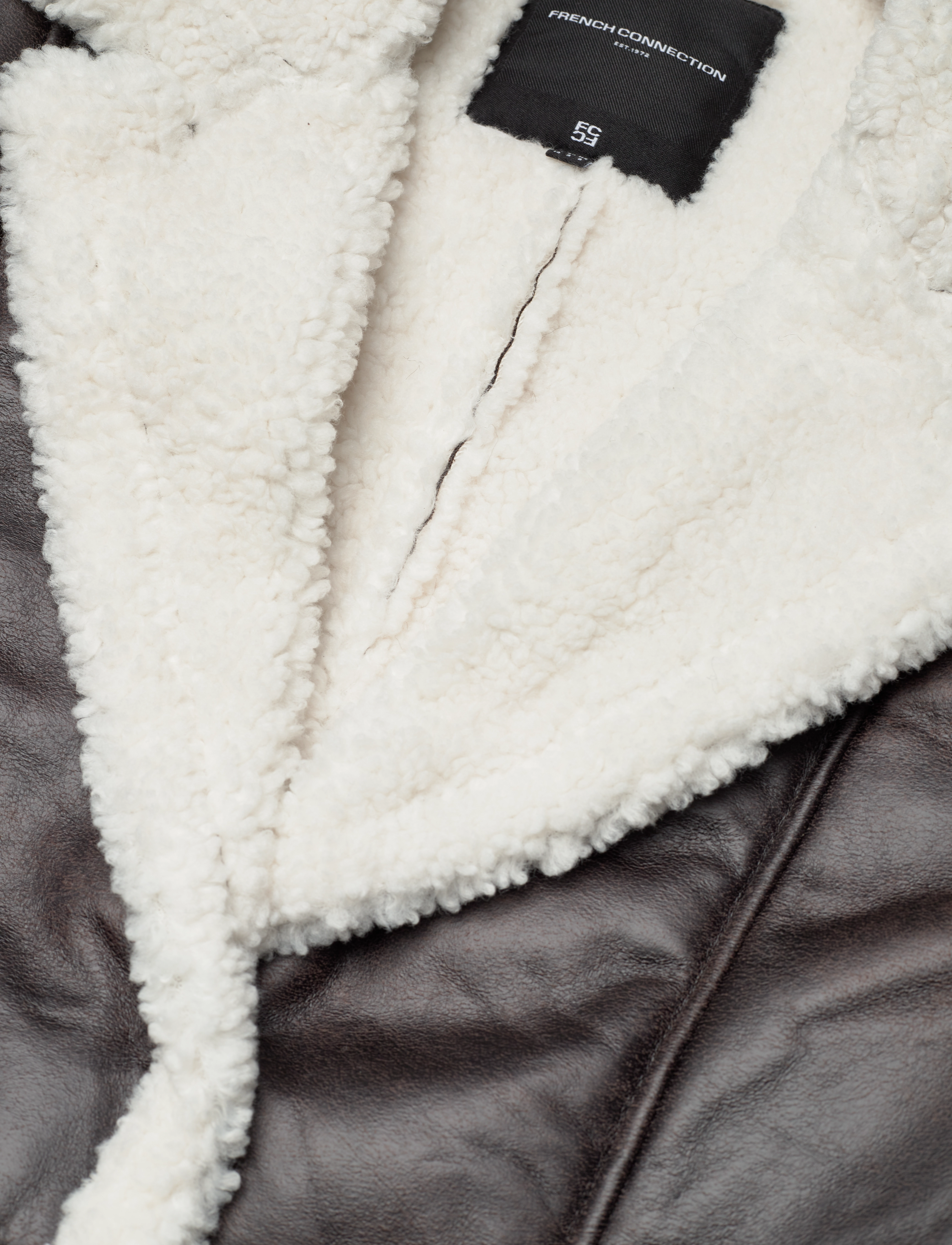 French Connection - ARIZONA FAUX SHEARLING COAT - chocolate - 5